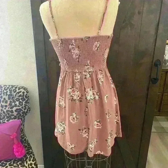 Xhilaration Size Small mauve Cute cabbage arose print, summer dress - Picture 2 of 8